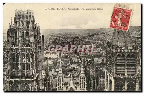 Cartes postales Rouen Cathedrale Vue Prise De La Fleche