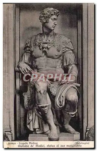 Ansichtskarte AK Firenze Cappelle Medicee Giuliano de Medici Statue al Suo Monumento