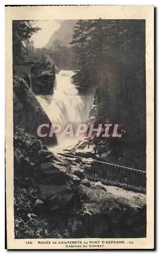 Cartes postales Route De Cauterets Au Pont D&#39Espagne Cascade Du Cerisey