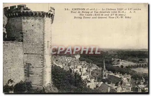 Cartes postales Chinon Le Chateau Tour de Boissy et Vue Generale