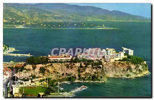 Cartes postales Principaute De Monaco Le statue Louis Le Rocher Le Cap Martin et l&#39Italie