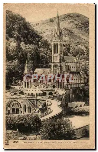 Cartes postales Lourdes Vue plongeante Sur La Basilique