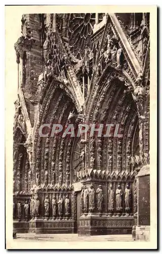 Ansichtskarte AK Cathedrale de Reims Le Grand Portail