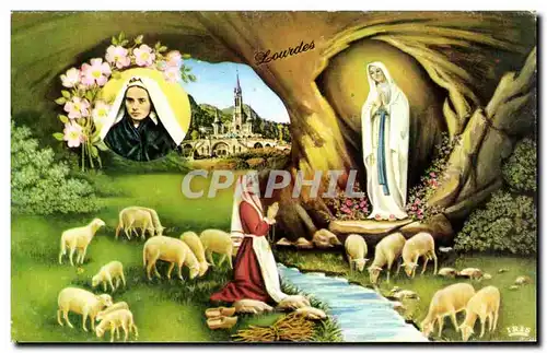 Cartes postales moderne Lourdes L&#39Apparition Moutons