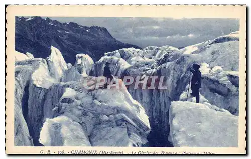 Ansichtskarte AK Chamonix Le Glacier des Bossons au Plateau du Milieu Alpinisme