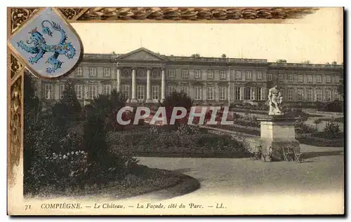 Ansichtskarte AK Compiegne Le Chateau La Facade Cote Du Parc Lion