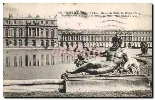 Cartes postales Versailles Parterre d&#39Eau Bassin du Midi Le Rhone Neptune