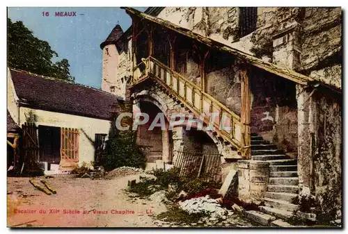 Ansichtskarte AK Meaux Escalier du 12eme Siecle au Vieux Chapitre