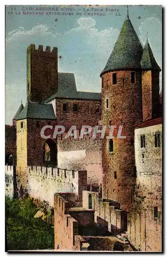 Ansichtskarte AK Carcassonne La Tour Pinte et la Defense Exterieure du Chateau