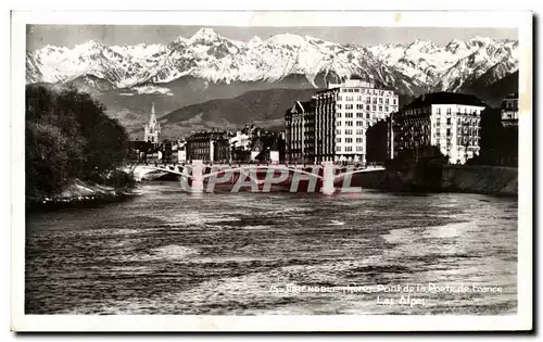 Cartes postales Grenoble Pont de la porte de France Les Alpes