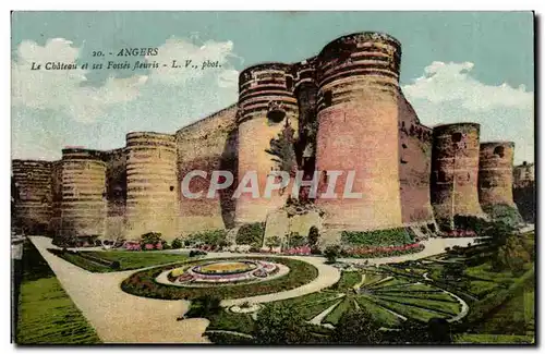 Cartes postales Angers Chateau et ses Fosses Fleuris