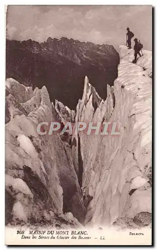 Ansichtskarte AK Massif Du Mont Blanc Dans les Seracs du Glacier des Bossons