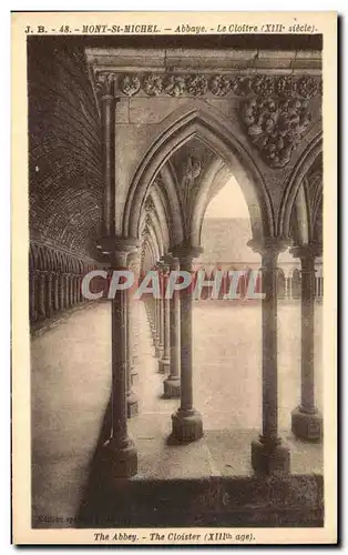 Cartes postales Mont St Michel Abbaye Le Cloitre