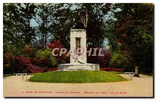 Ansichtskarte AK Chateau de Compiegne Clairiere de I&#39Armistice Monument du Matin Militaria