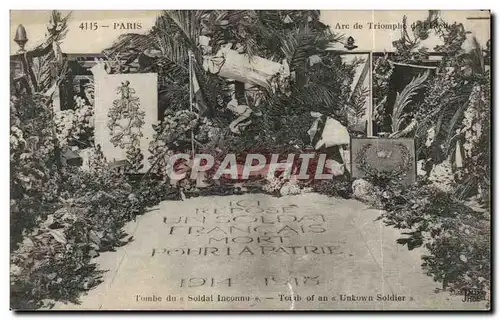 Ansichtskarte AK Paris Tombe du Soldat Inconnu Arc de Triomphe Militaria