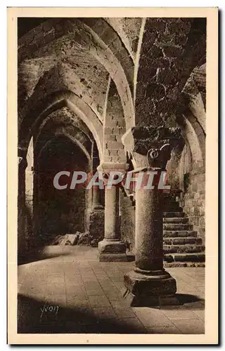 Cartes postales La Douce France Mont Saint Michel Abbaye Crypte de l'Aquilon