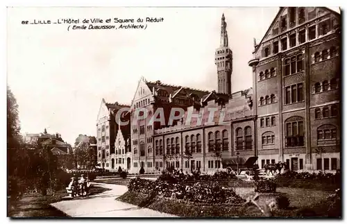 Cartes postales Lille L&#39Hotel de Ville et Square du Reduit