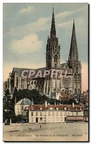 Ansichtskarte AK Chartres Les Fleches de la Cathedrale