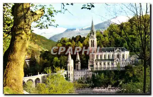 Cartes postales moderne Lourdes La Basilique et le Pic du jer