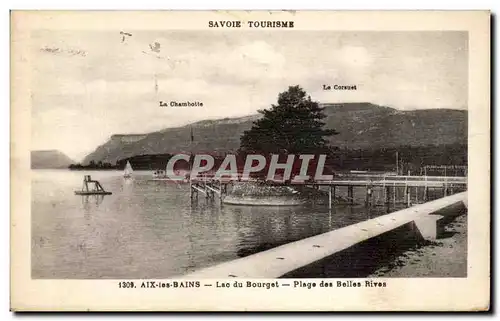 Cartes postales Aix les Bains Lac du Bourget Plage des Belles Rives