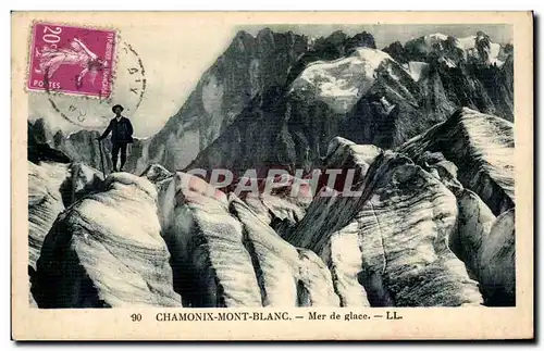 Ansichtskarte AK Chamonix Mont Blanc Mer de glace Alpinisme