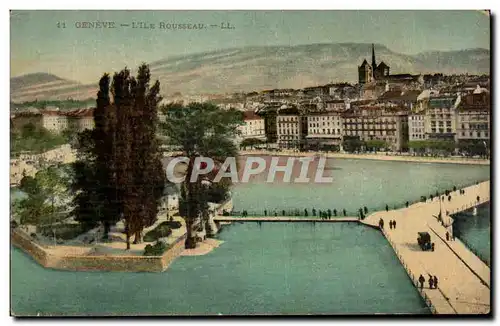 Cartes postales Geneve L&#39Ile Rousseau