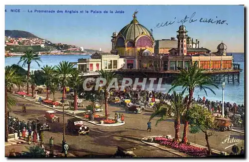 Cartes postales Nice La Promenade des Anglais et le Palais de la Jetee