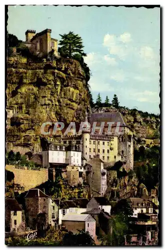 Cartes postales Rocamadour Le Rocher Vu De La Route De Cahors