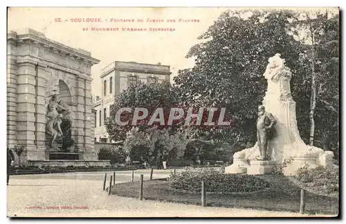 Ansichtskarte AK Toulouse Fontaine Du Jardin des plantes et monument d&#39Armand Sylvestre