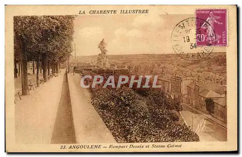 Cartes postales La Charente Illustree Angouleme Rempart Desaix Et Staue Carnot