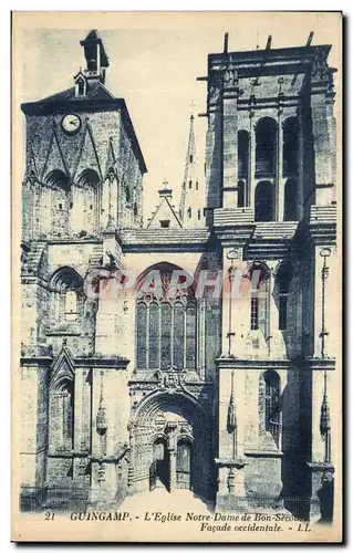 Cartes postales Guingamp L&#39Eglise Notre Dame de Bon Secou Facade Occidentale