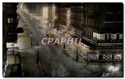 Ansichtskarte AK Marseille La Nuit La Canebiere