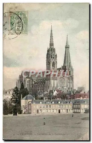 Ansichtskarte AK Chartes Les fleches de la Cathedrale