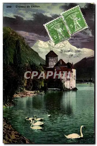 Cartes postales Chateau de Chillon Cygnes