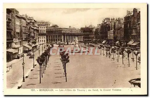 Ansichtskarte AK Bordeaux Les Allees de Tourny au fond le Grand Theatre