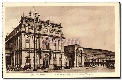 Cartes postales Bordeaux La Gare Saint Jean et l'Hotel Terminus