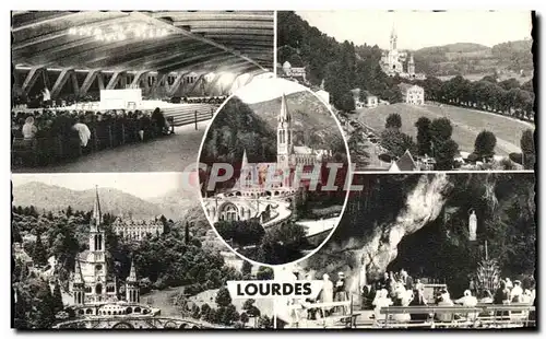 Cartes postales Lourdes La Basilique Saint Pie Toit de la Basilique Souterraine La Basilique La Basilique la Gro