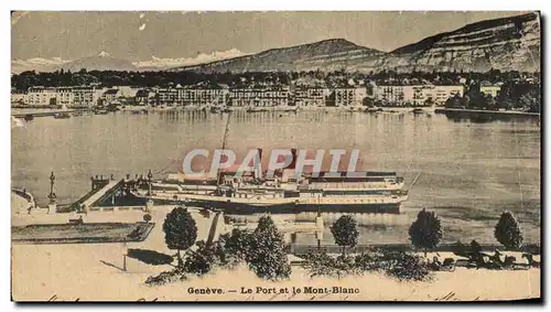 Cartes postales Geneve Le Port Et Le Mont Blanc