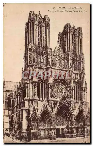 Cartes postales Reims La Cathedrale Avant la Grande Guerre