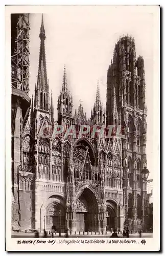 Cartes postales Rouen La Facade de la Cathedrale La Tour au Beurre