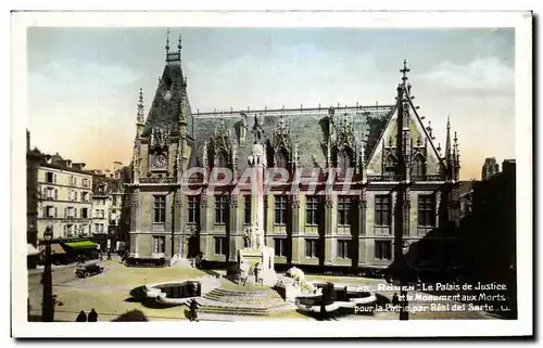 Ansichtskarte AK Rouen Le Palais de Justice et Le monument aux Morts