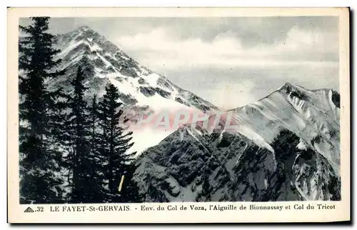 Cartes postales Le Fayet St Gervais Env Du Col de Voza L&#39Aiguille de Bionnassay et col du Tricot