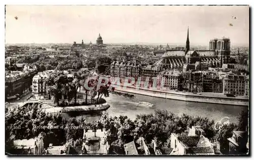 Ansichtskarte AK Paris Notre Dame et Pantheon