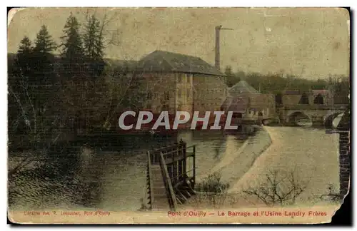 Cartes postales Pont d&#39Ouilly Le Barrage et l&#39Usine Landry Freres (carte toilee)