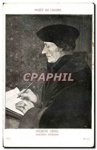 Cartes postales Musee de Louvre Holbein Portrant D&#39Erasme