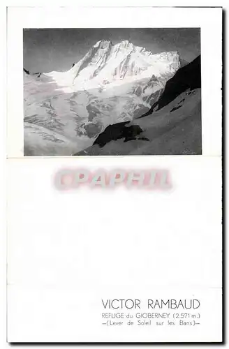 Carte format depliant Victor Ramboud Refuge du Gioberney Aime Moussier Chalets a l&#39Alpe d&#39Huez