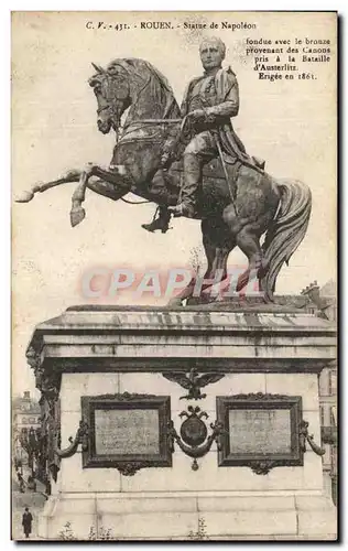 Ansichtskarte AK Rouen Statue de Napoleon 1er Fondue avec le Bronze Provenant des Canons d&#39Austerlitz