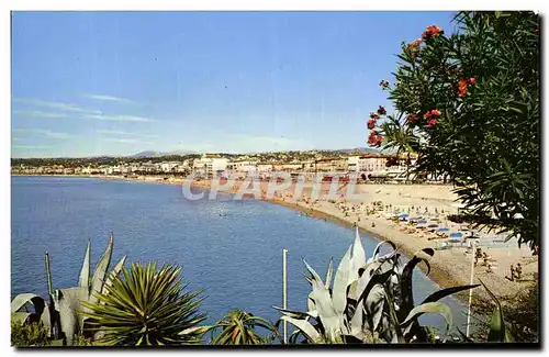 Moderne Karte Nice Le Quai des Etats Unis La Plage des Ponchettes