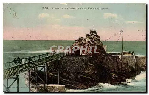 Ansichtskarte AK Biarritz Passerelle Et Rocher de La Vierge