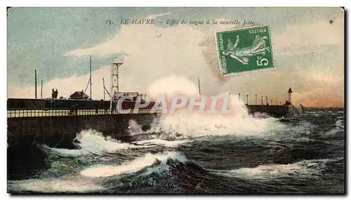 Cartes postales Le Havre Effet De Vague A La Nouvelle Jetee